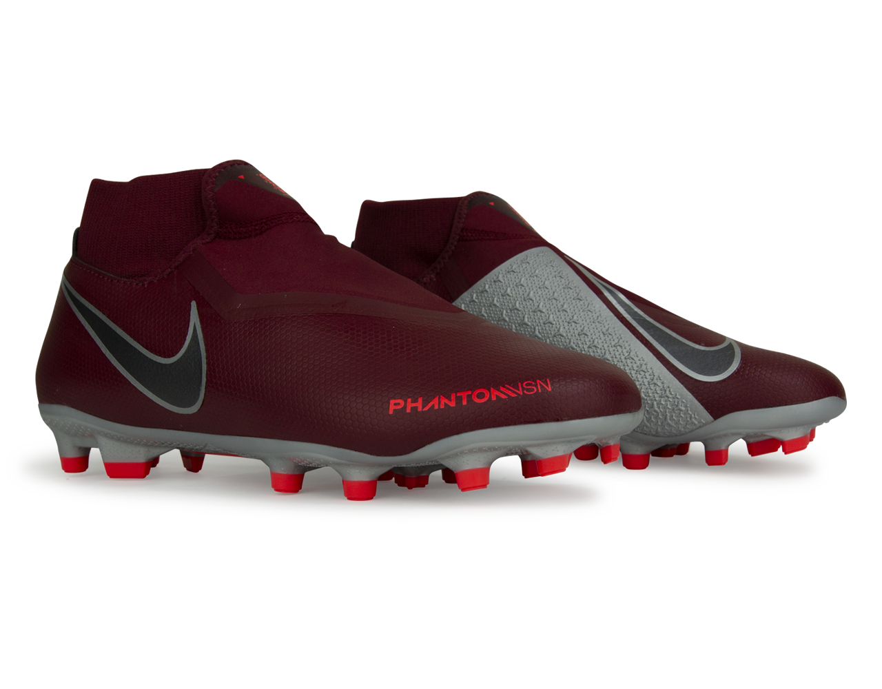 Nike Men's PhantomVSN Academy DF FG/MG Team Red/Metalic Dark Grey、mySite、noshort