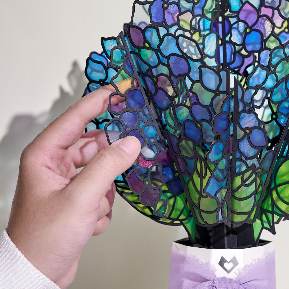 Happy Mother's Day Hydrangeas Suncatcher Card & Bouquet Bundle、mySite、solidvoid
