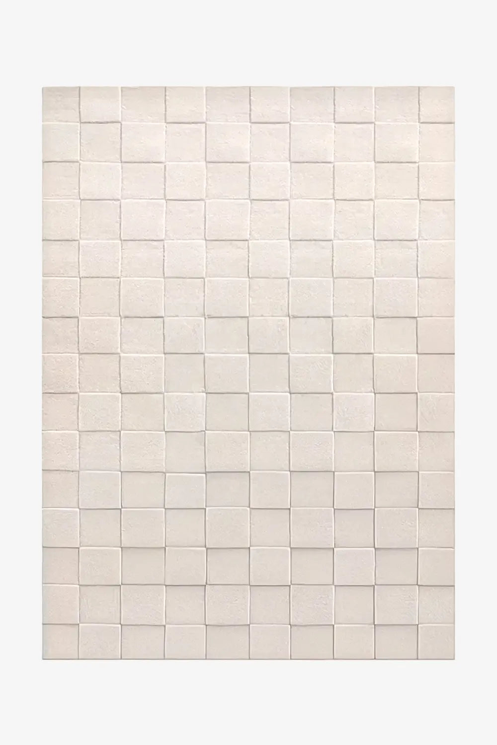 Soft Cream Checkered Hand Tufted Wool Rug、mySite、gigharbornorthrealestate