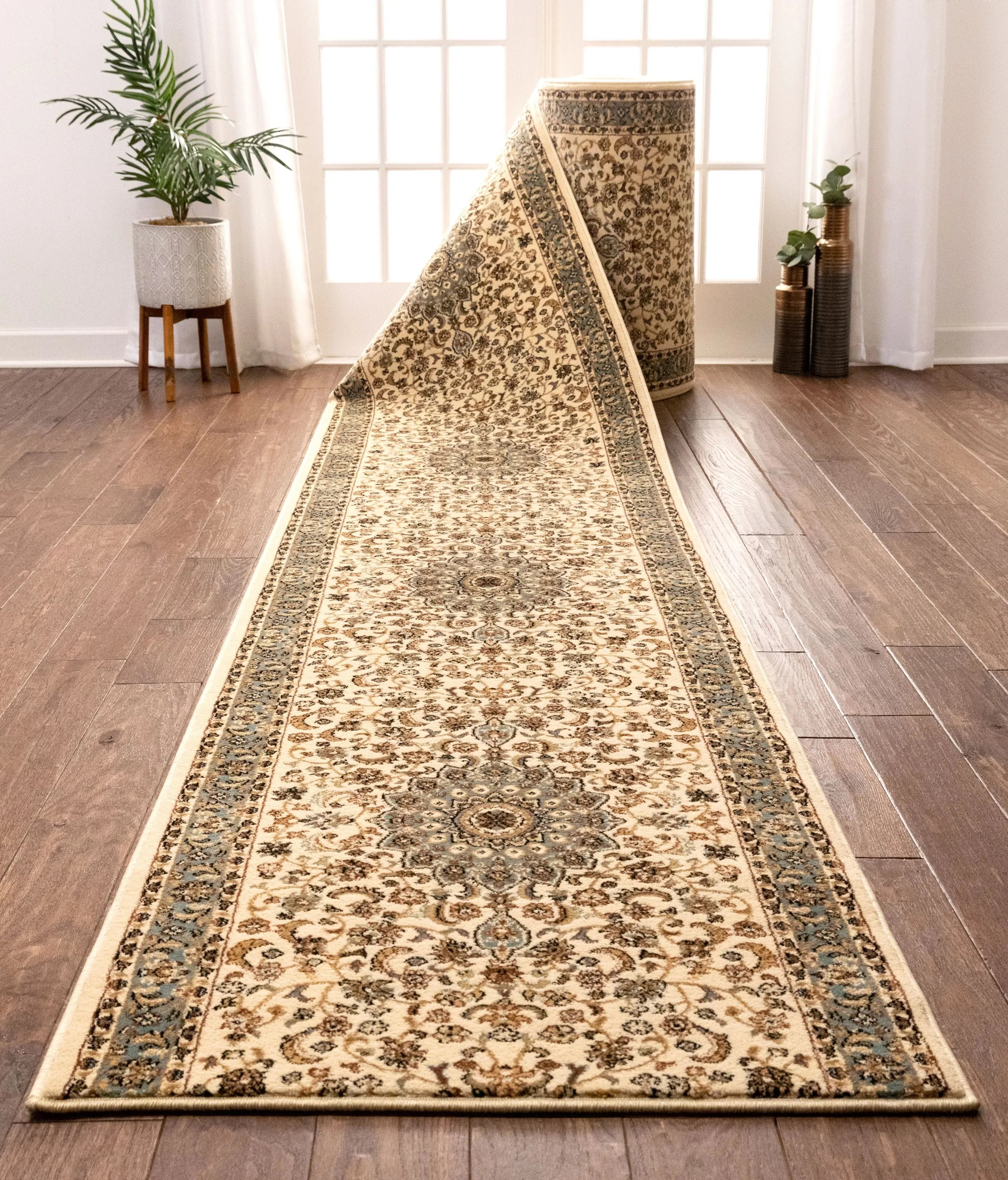 Aviva Custom Size Runner Traditional Ivory Choose Your Width x Choose Your Length Hallway Runner Rug、mySite、gigharbornorthrealestate