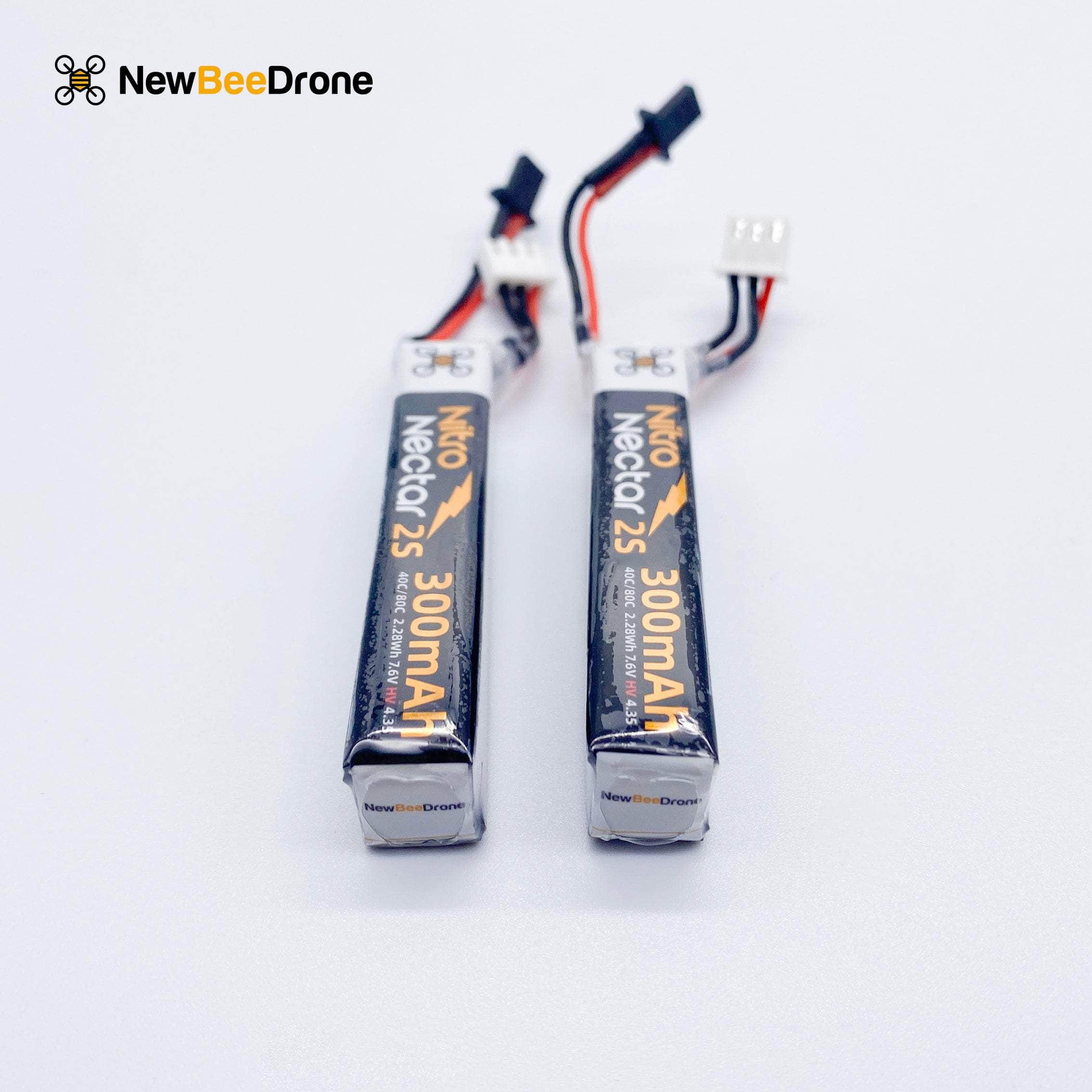  NewBeeDrone Nitro Nectar Gold 300mAh 2S HV LiPo Battery with GNB27 (2 Battery)、mySite、merchandisen