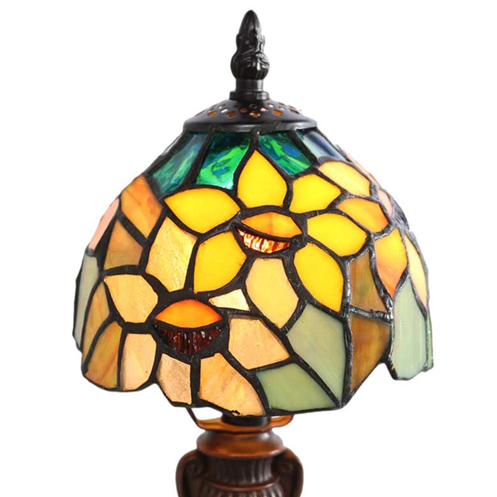 Sunflower Stained Glass Accent Table Lamp、mySite、g9winljtr