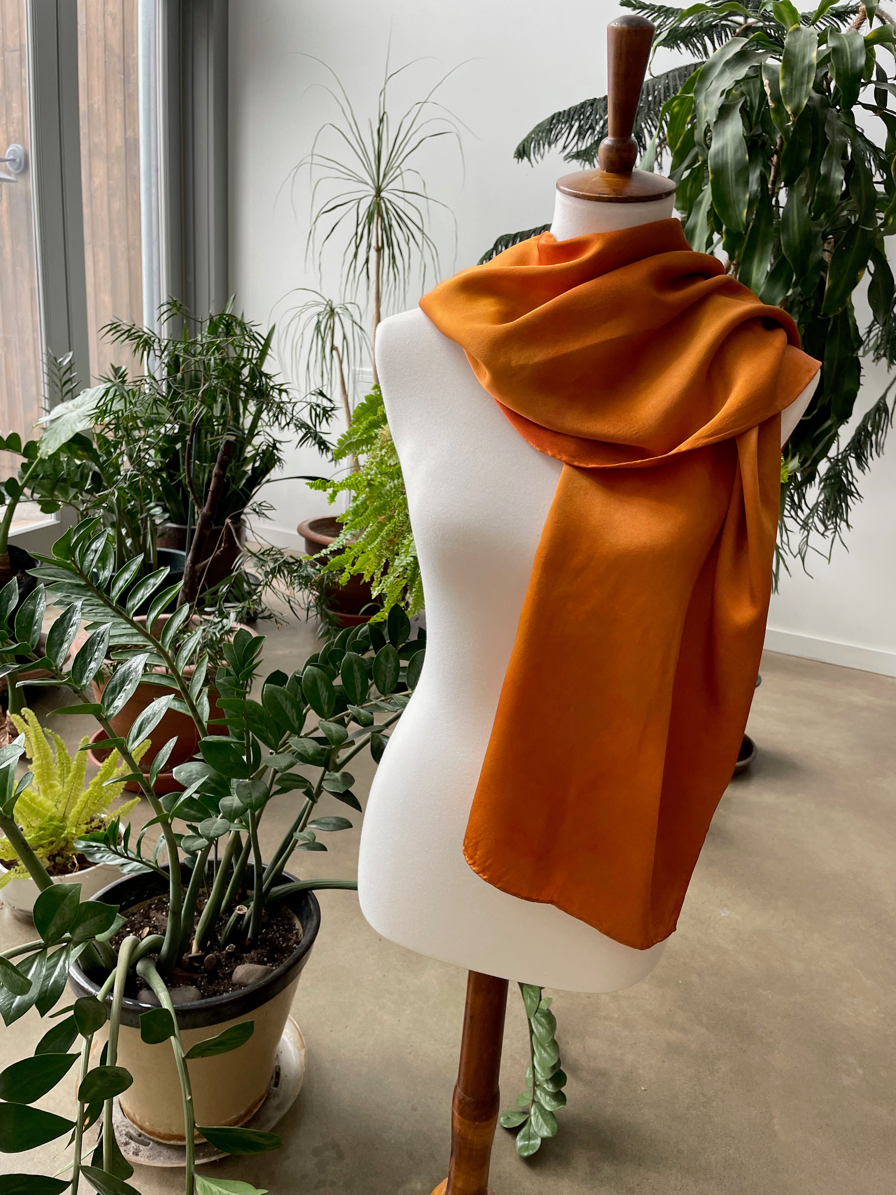 Silk Charmeuse Scarf: Vibrant Orange、mySite、topwebapps