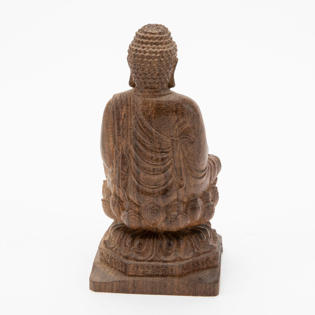Wooden Buddha on Lotus Throne Statue - 6、mySite、topwebapps