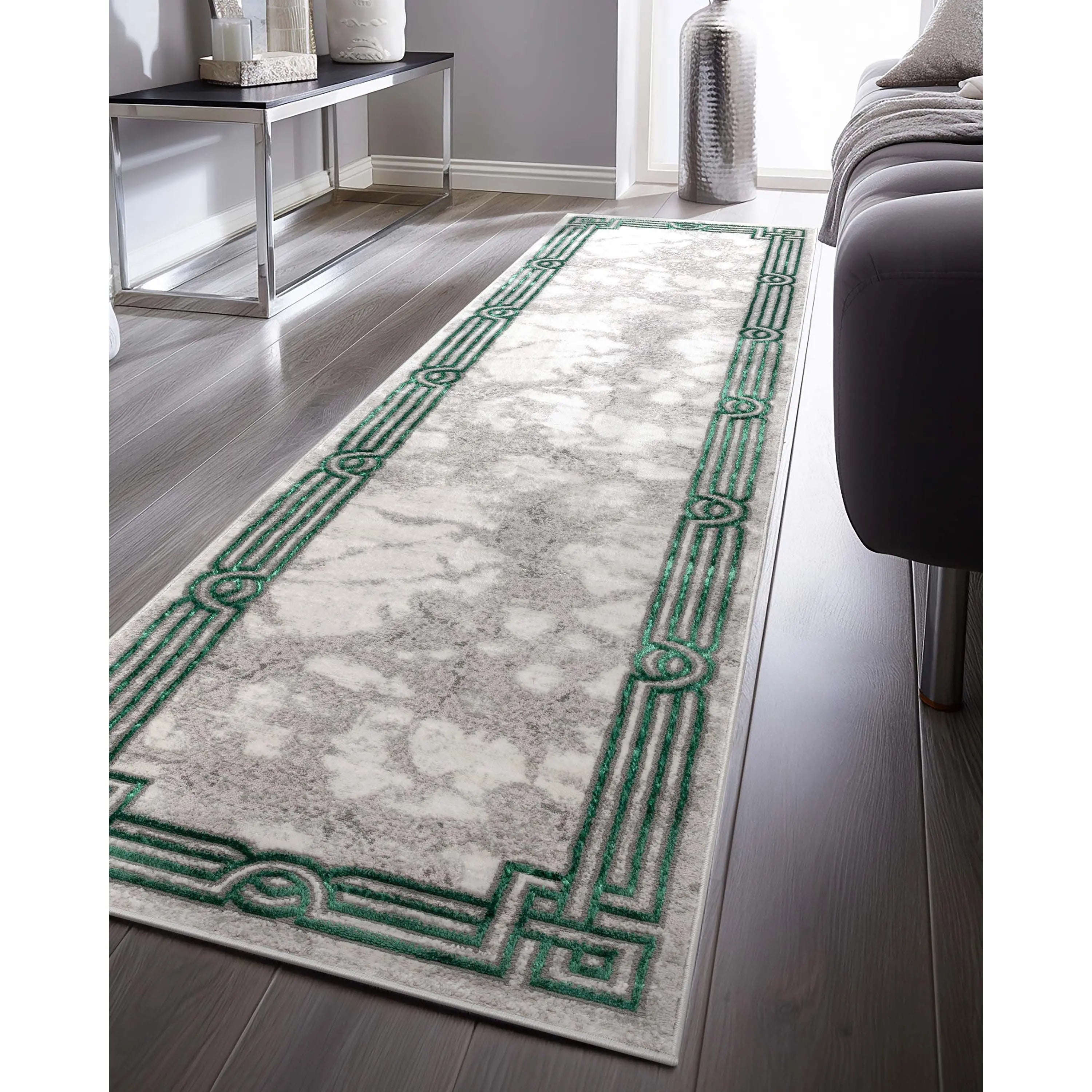 Huntington Retro Marble Border Glam Rug、mySite、gigharbornorthrealestate