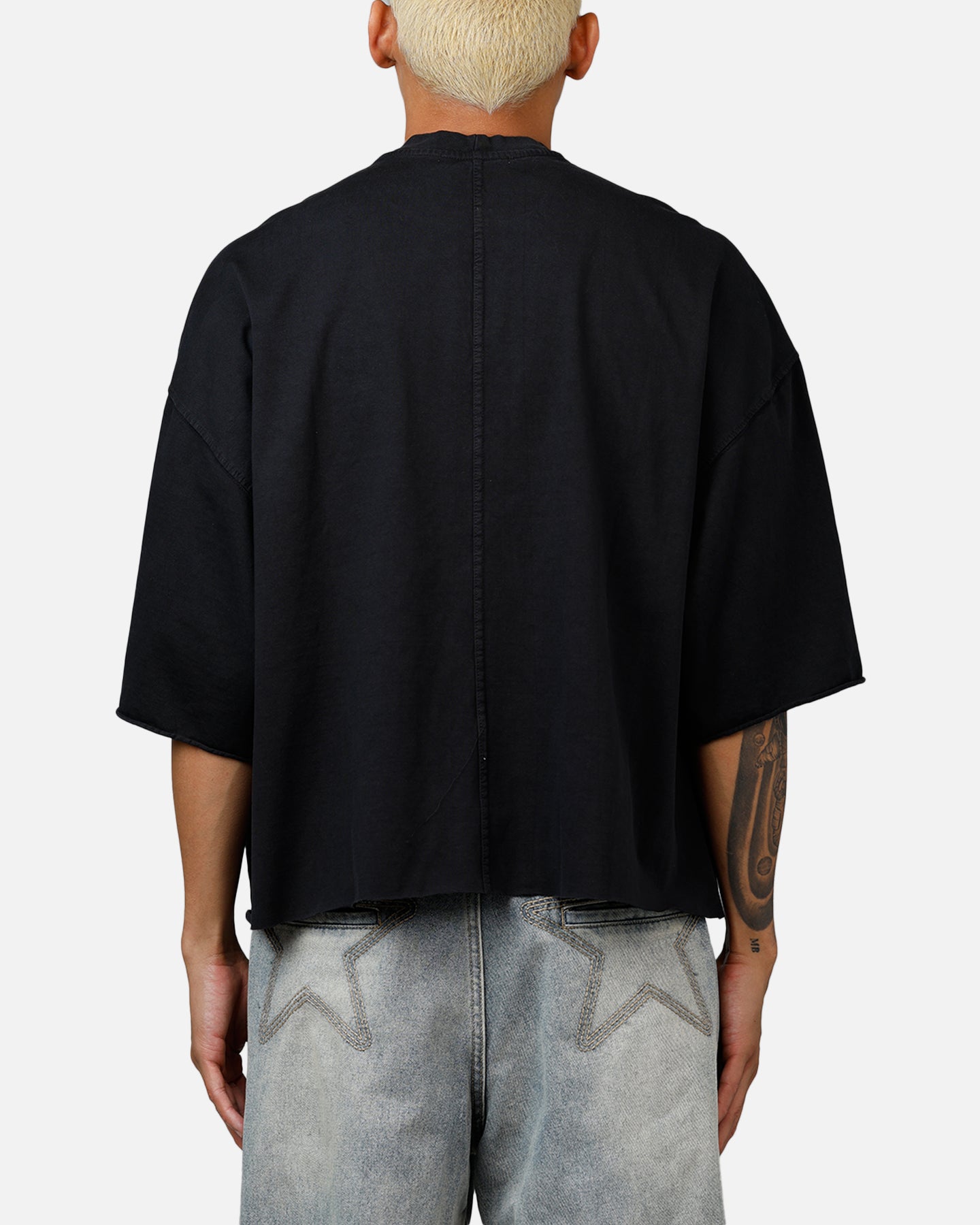 MNML Oversized Raw Hem T-Shirt Washed Black、mySite、zt4zffjzw