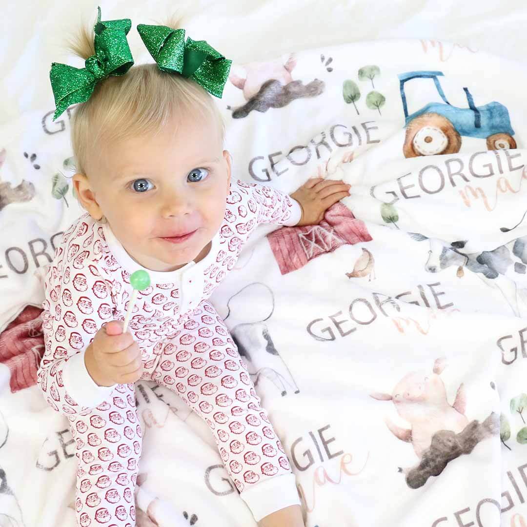  Frankie's Farm Party Personalized Toddler Blanket、mySite、layawaytickets