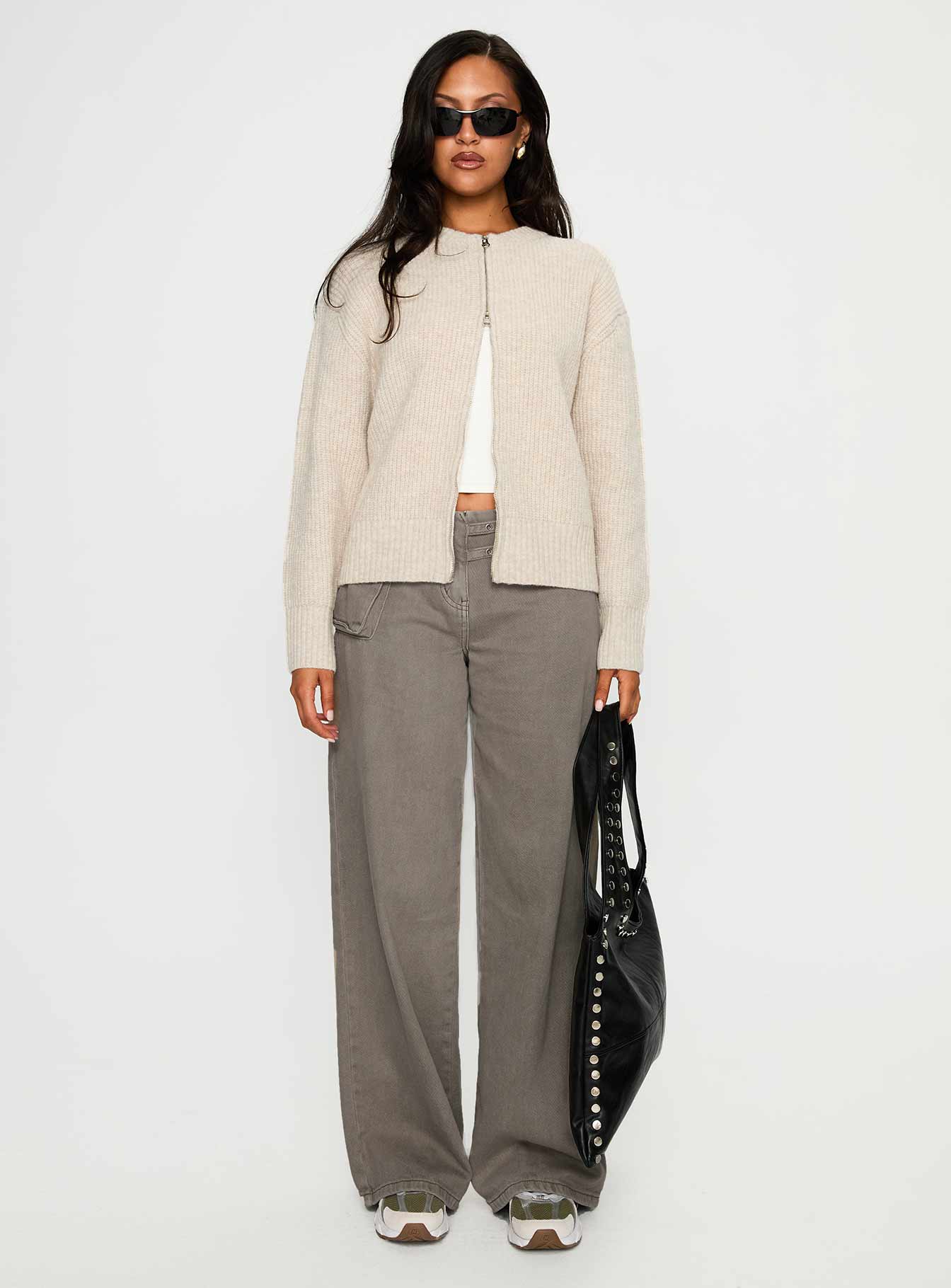 Lexene Zip Through Jumper Oat、mySite、solidvoid