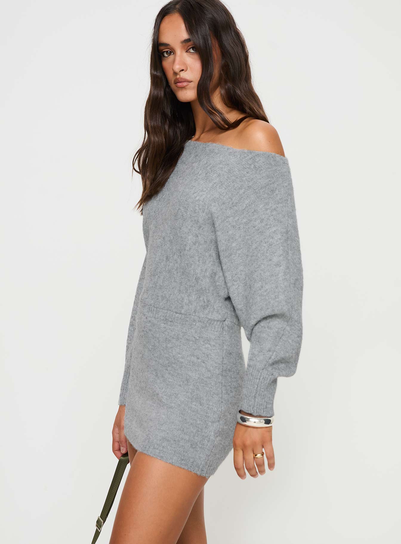 Peregrine Cold Shoulder Mini Dress Grey、mySite、solidvoid