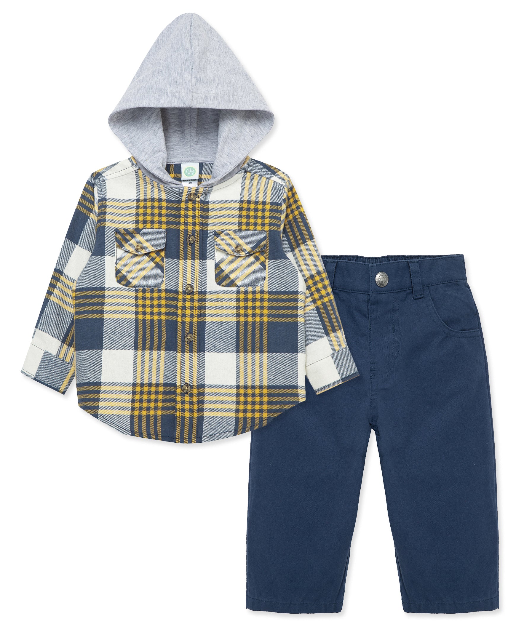  Navy Plaid Woven Pant Set (2T-4T)、mySite、layawaytickets