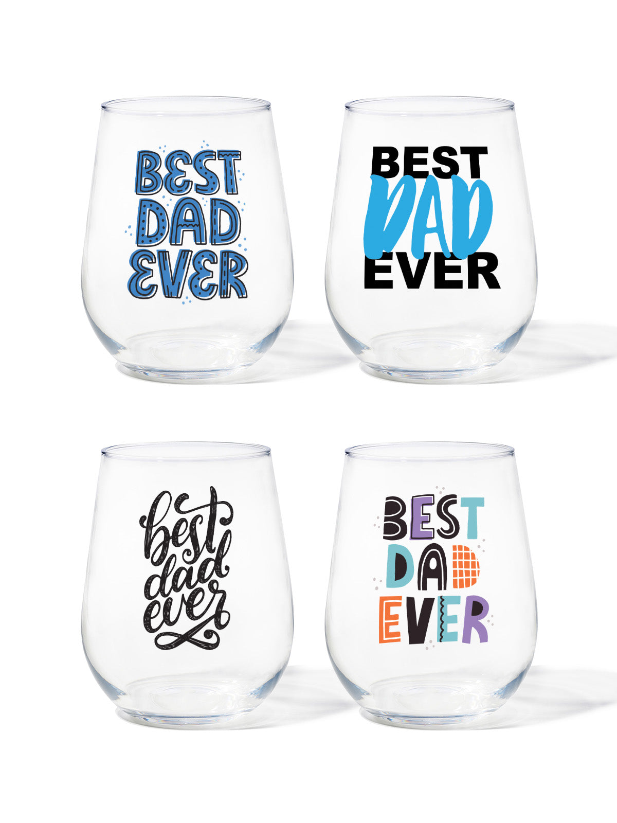 Best Dad Ever - RESERVE 16oz Stemless Wine Tritan Copolyester Glass、mySite、camillekostekn
