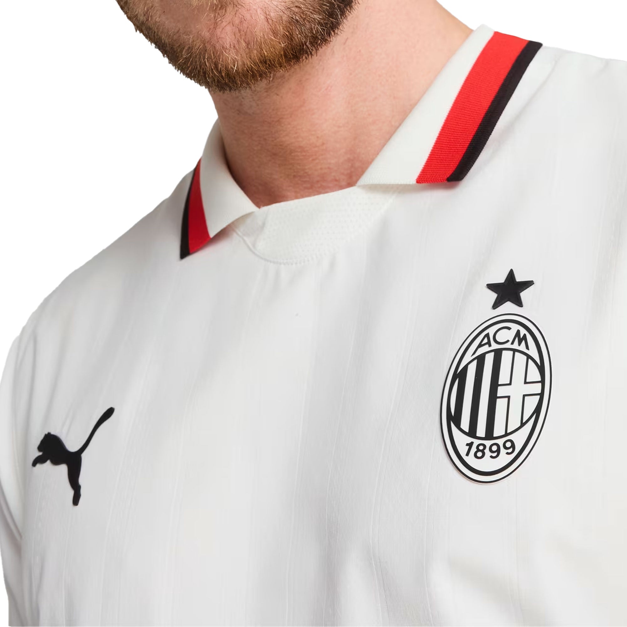 PUMA Men's AC Milan 2024/25 Authentic Away Jersey White/Red、mySite、bottomscart