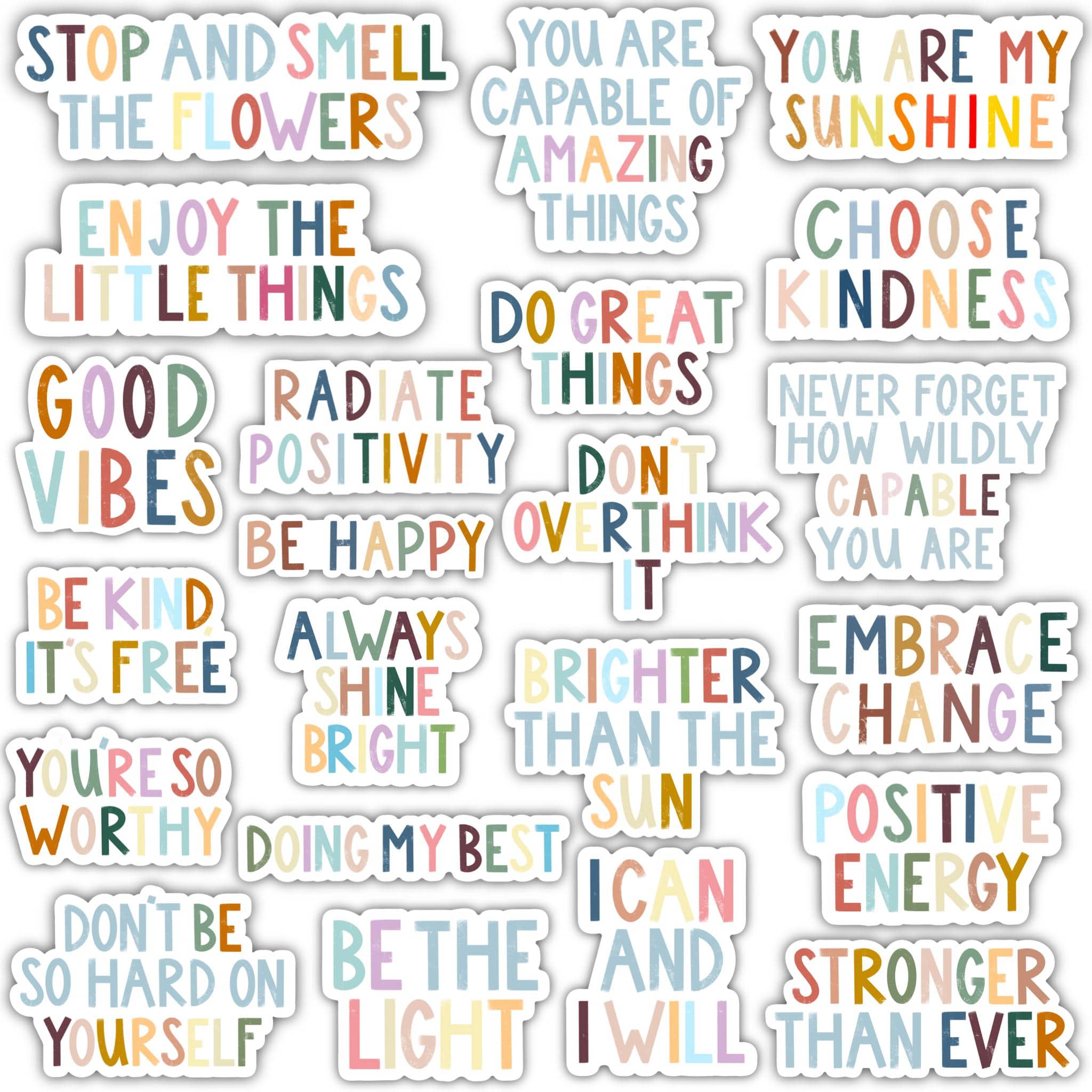  Positivity Lettering Sticker 22 Pack - Be The Light、mySite、elrpsem3k