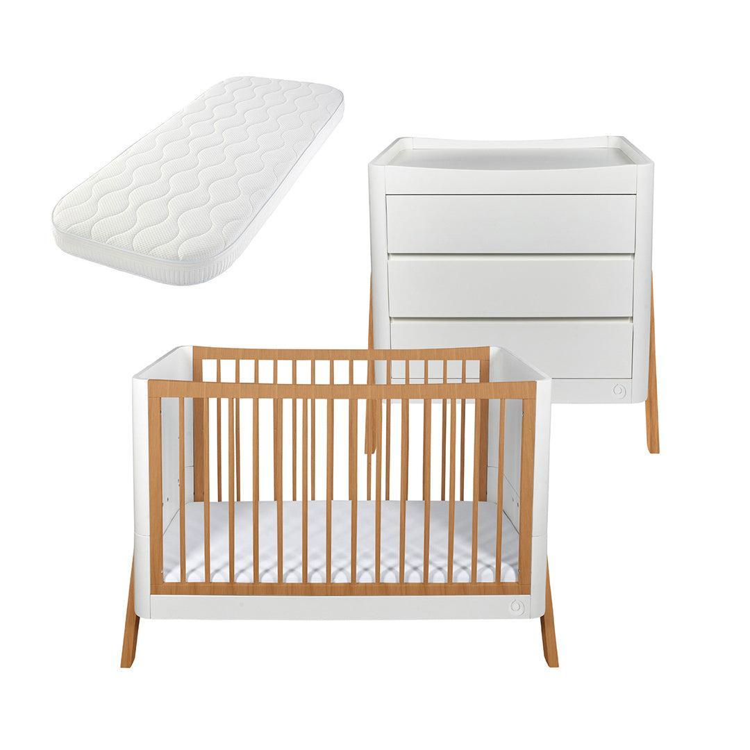  Gaia Baby Hera 'Studio Edit Two Piece Set (Cot & Dresser) - White / Oak、mySite、merchandisen