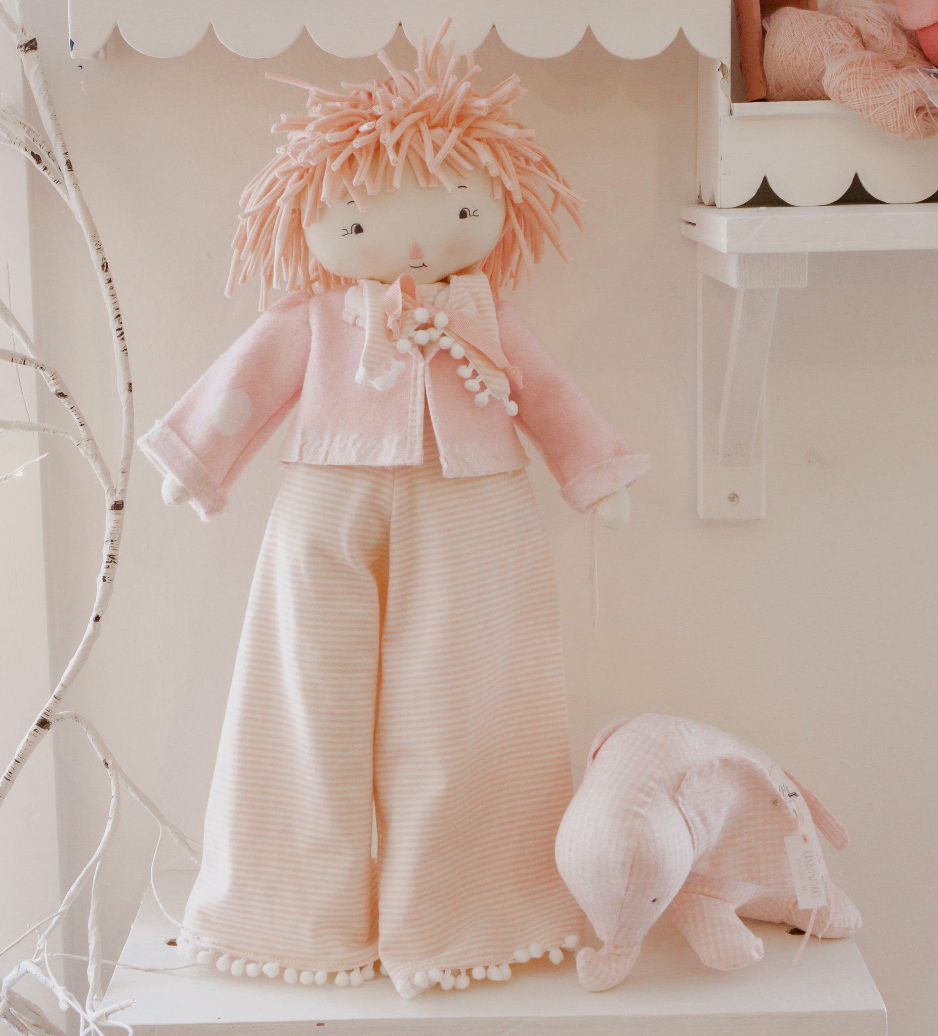 RETIRED - Hutch Studio Original - Betsy Bellbottoms & Ellie the Elephant Doll Set - One of A Kind、mySite、g9winljtr