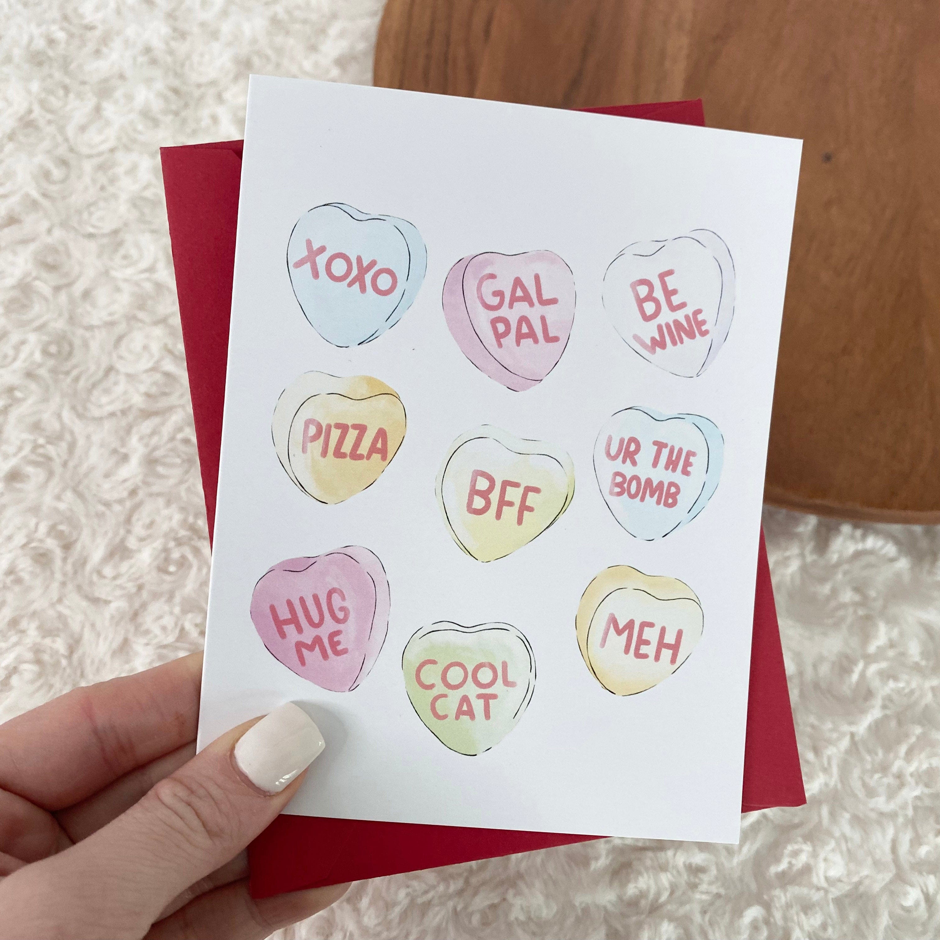  Candy Hearts Galentine Greeting Card、mySite、ghnorth