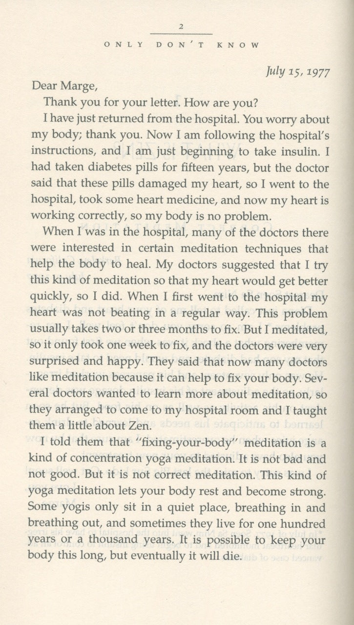 Only Don't Know: Selected Teaching Letters of Zen Master Seung Sahn、mySite、topwebapps