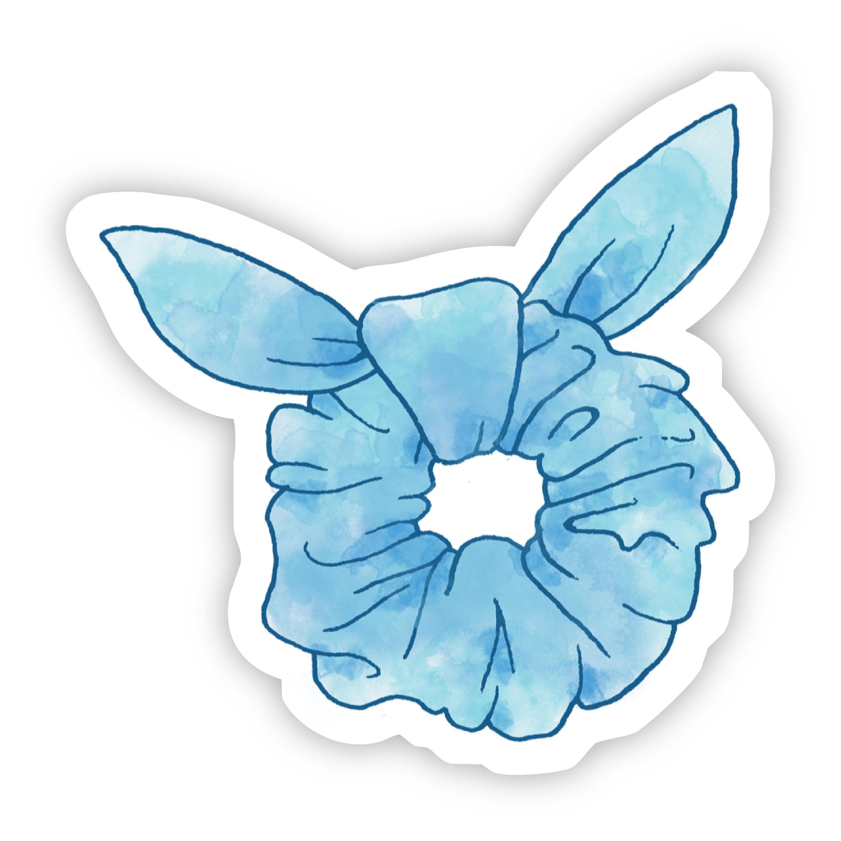  Blue Scrunchie Watercolor Sticker、mySite、elrpsem3k