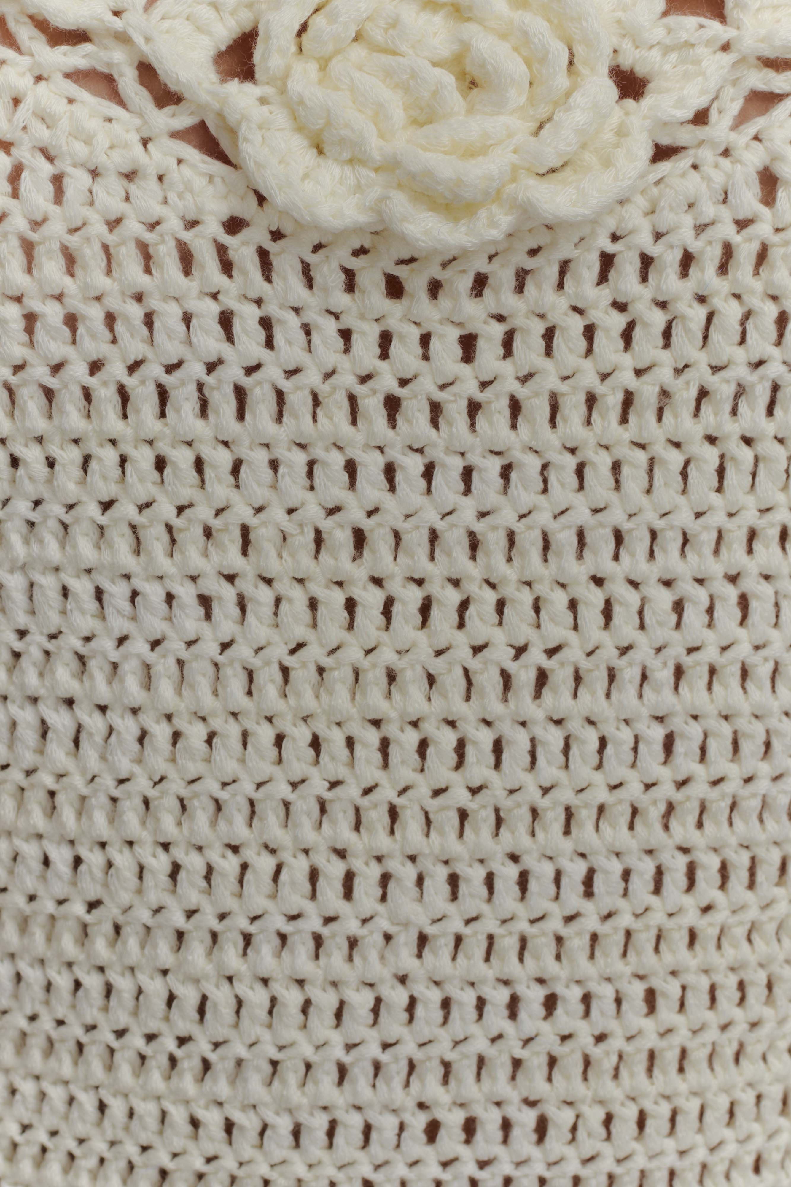 Liyah Floral Hand Crochet Mini Dress - Ivory、mySite、solidvoid