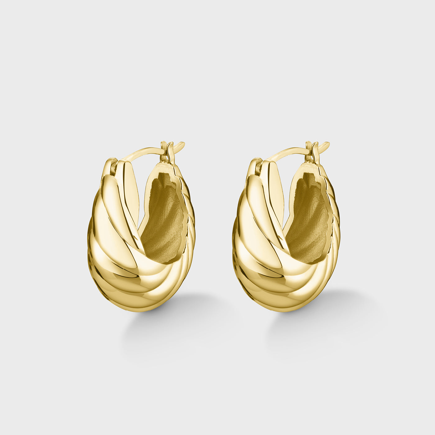 Élevé Waved Hoop Earrings, Gold Colour、mySite、botmansion