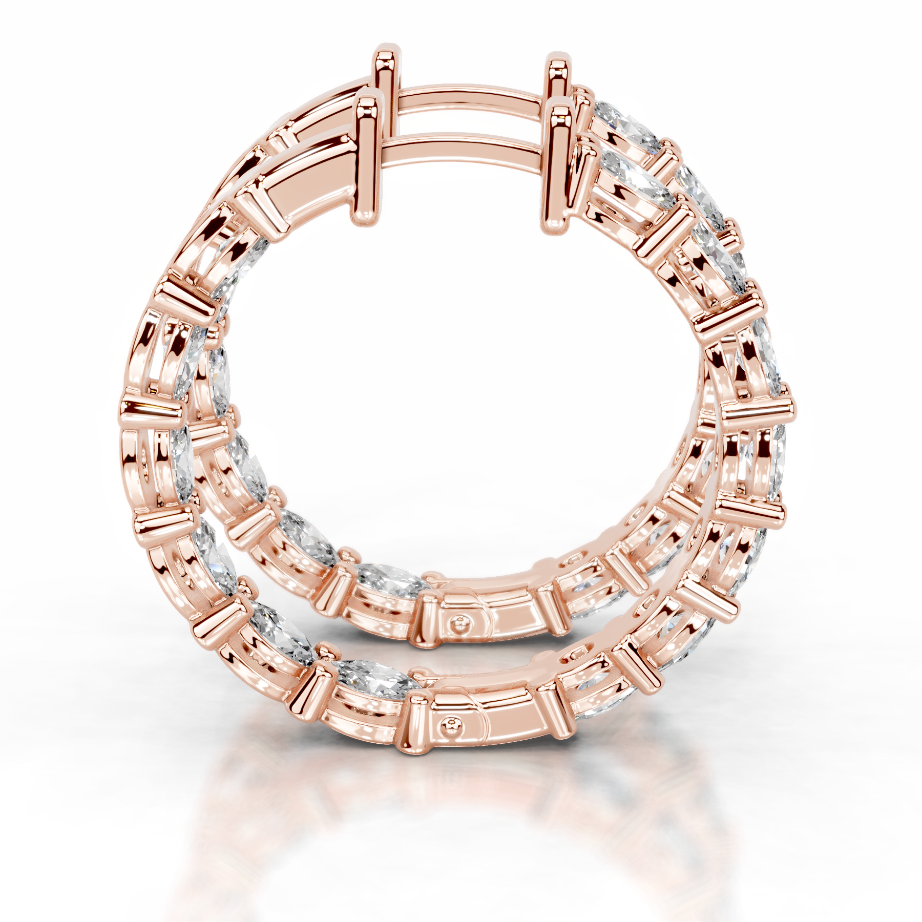 Daphne Diamond Hoop Earrings (4.30 Carat) -14K Rose Gold、mySite、hinf8tx79