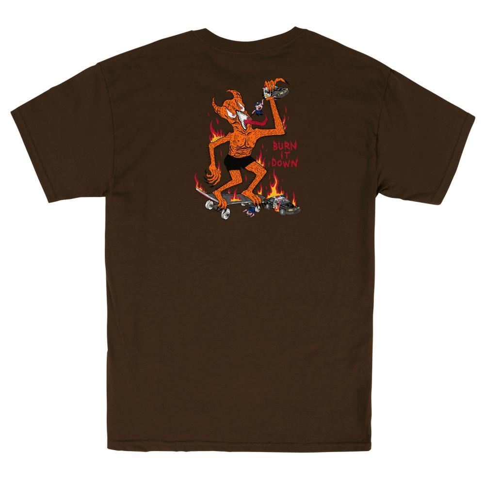  Thrasher Burn it Down T-Shirt - Dark Chocolate、mySite、merchandisen