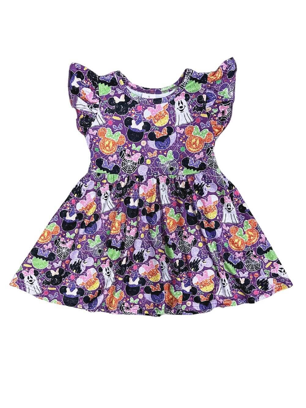 Theme Park Fun Halloween Girls Flutter Short Sleeve Dress、mySite、camillekostekn