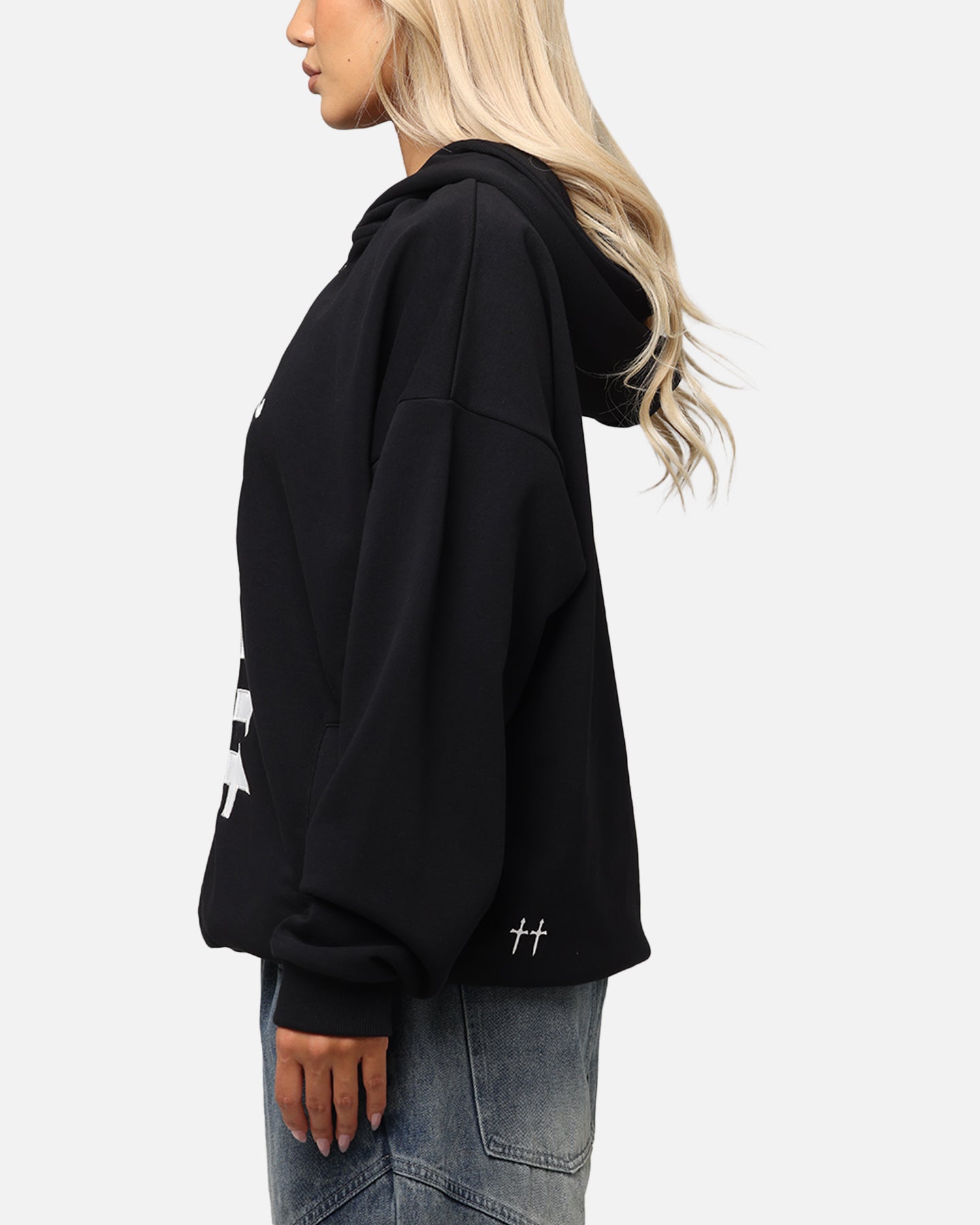 Saint Morta Gothic Distressed Zip Hoodie Black、mySite、zt4zffjzw