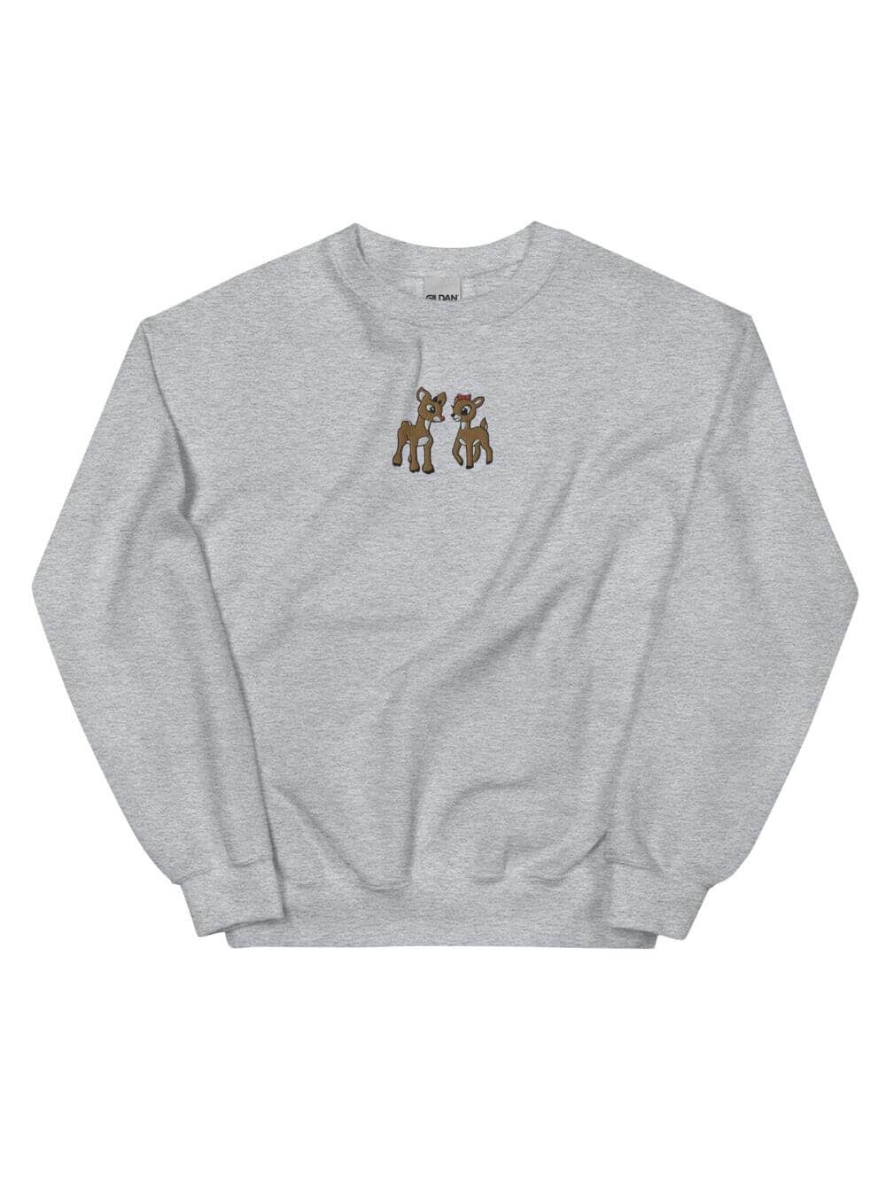 Reindeer Friends Christmas Heavy Blend Women's Crewneck Embroidered Sweatshirt、mySite、camillekostekn