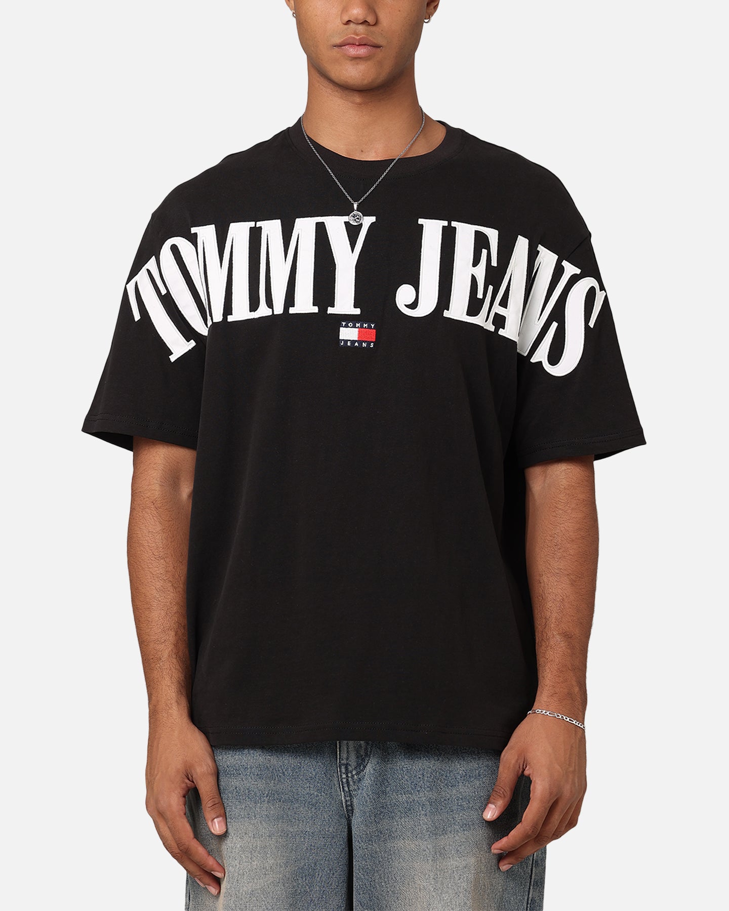 Tommy Jeans TJM OVZ Badge TJ T-Shirt Black、mySite、zt4zffjzw