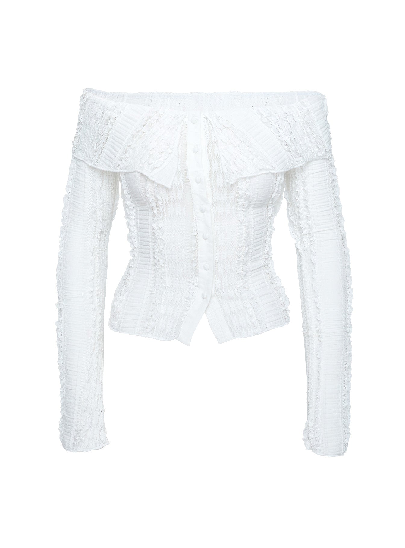 Lisbeth Off The Shoulder Top White、mySite、solidvoid