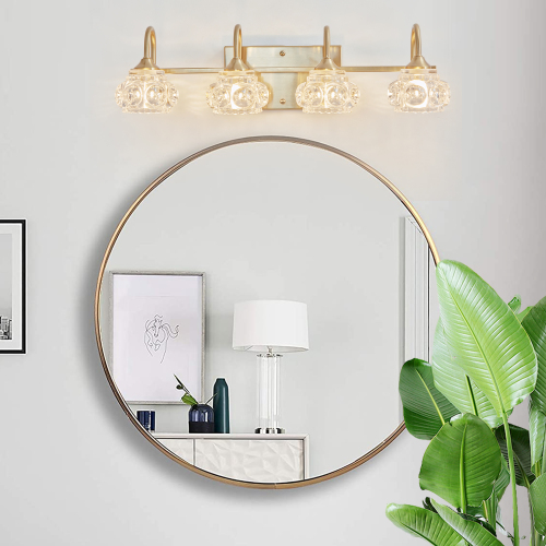 29" Nickel Finish Vintage Crystal Vanity Light - Elegant 5-Light Bathroom Mirror Fixture with Clear Glass Shades (No Bulbs)、、eastwooduniform