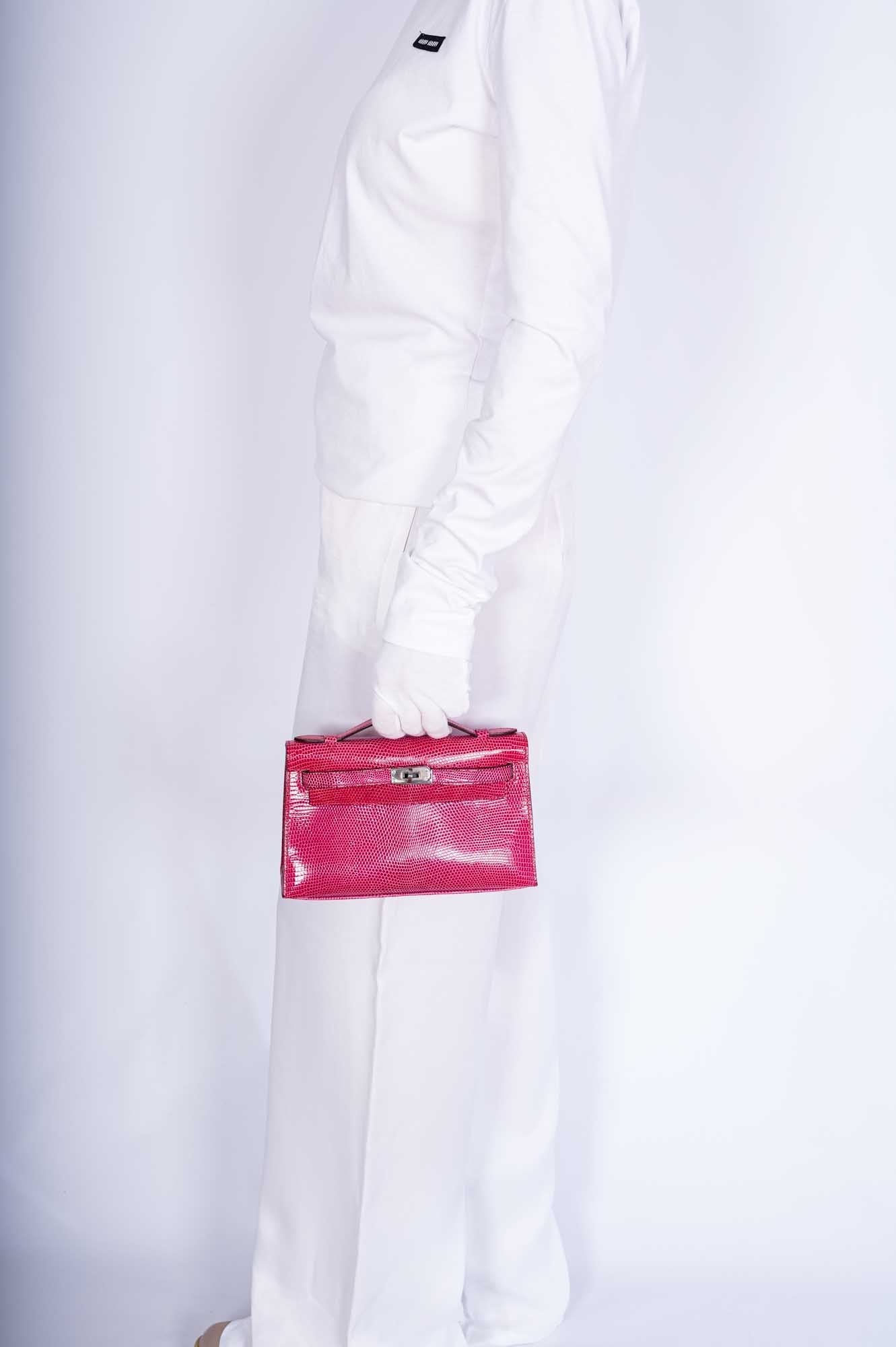 Hermès Mini Kelly Pochette Fuchsia Lizard Palladium Hardware、mySite、garminoutage.com