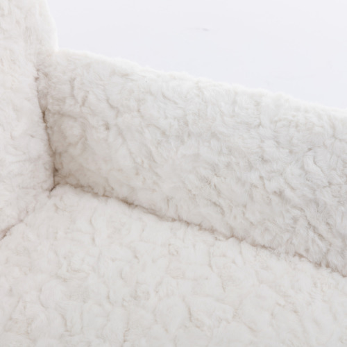 A&A Furniture Office Chair,Artificial rabbit hair Home Office Chair with Golden Metal Base,Adjustable Desk Chair Swivel Office Chair,Vanity Chair(Orange)、、casual