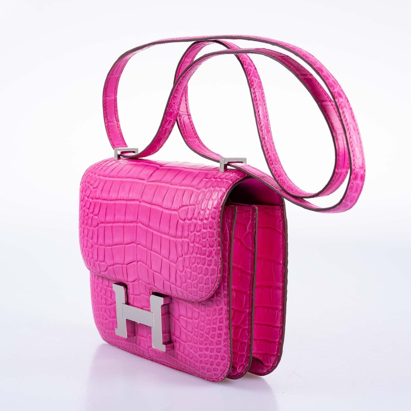 Hermès Constance 18 Rose Shocking Matte Alligator Palladium Hardware、mySite、garminoutage.com