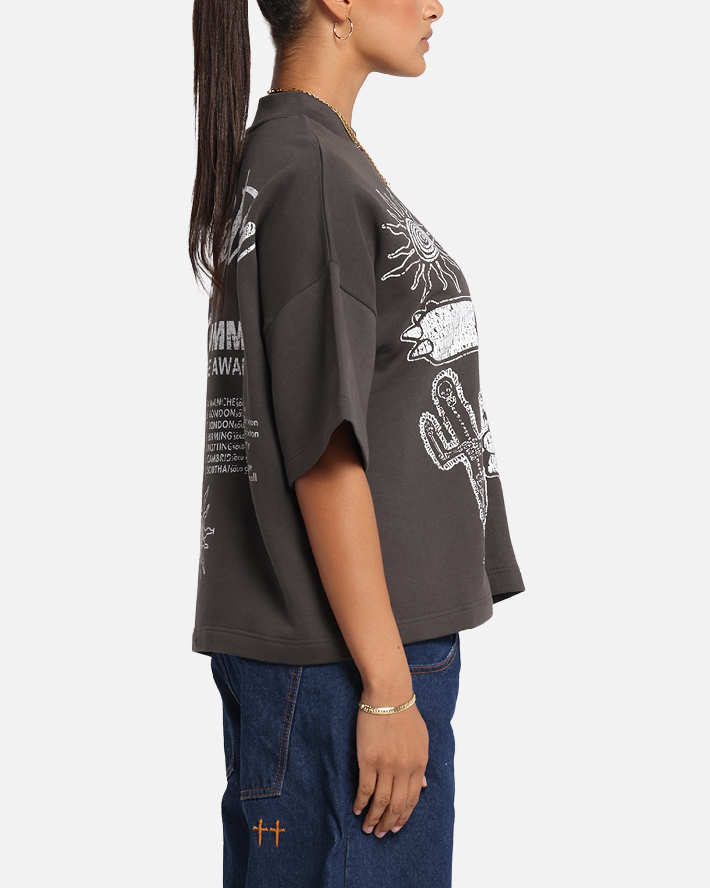 Loiter Palm Spring Box T-Shirt Charcoal、mySite、zt4zffjzw