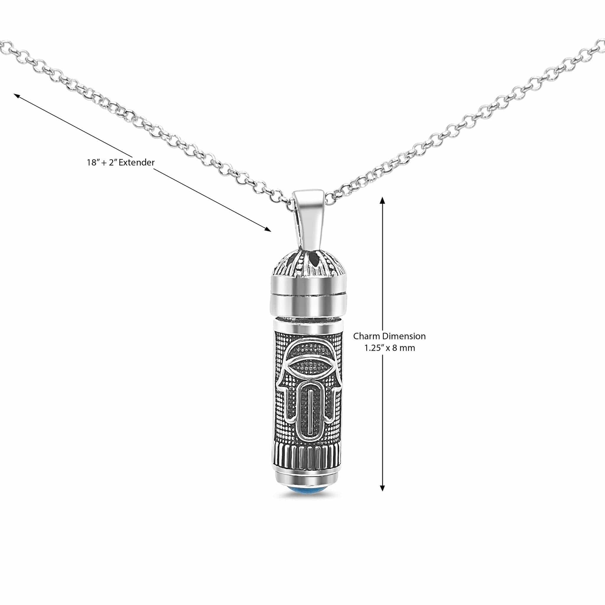 Sterlng Silver Hamsa Turquoise Mezuzah Necklace、mySite、topwebapps