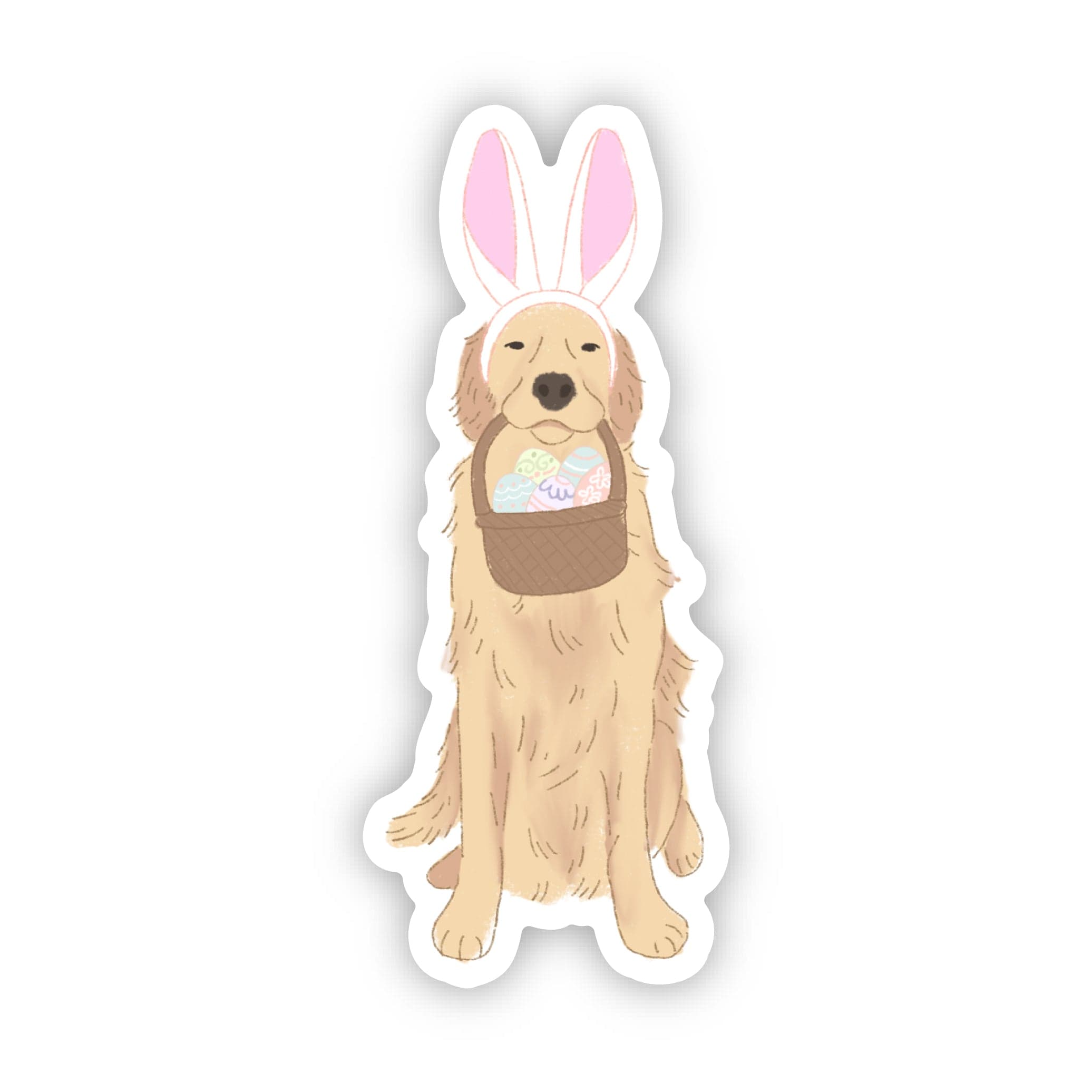 Cute Dog In Bunny Ears Easter Basket Sticker、mySite、elrpsem3k