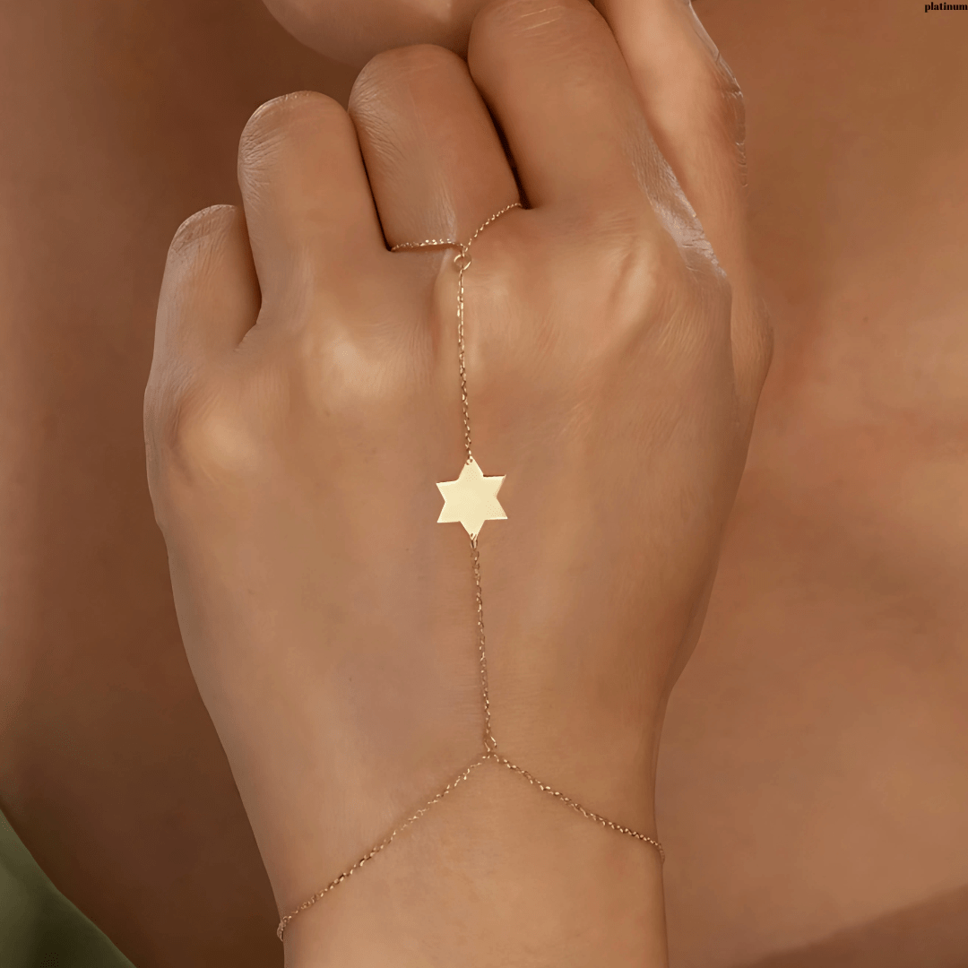 Star of David Ring Bracelet by Miriam Merenfeld - (Gold-Plated or Sterling Silver)、mySite、topwebapps
