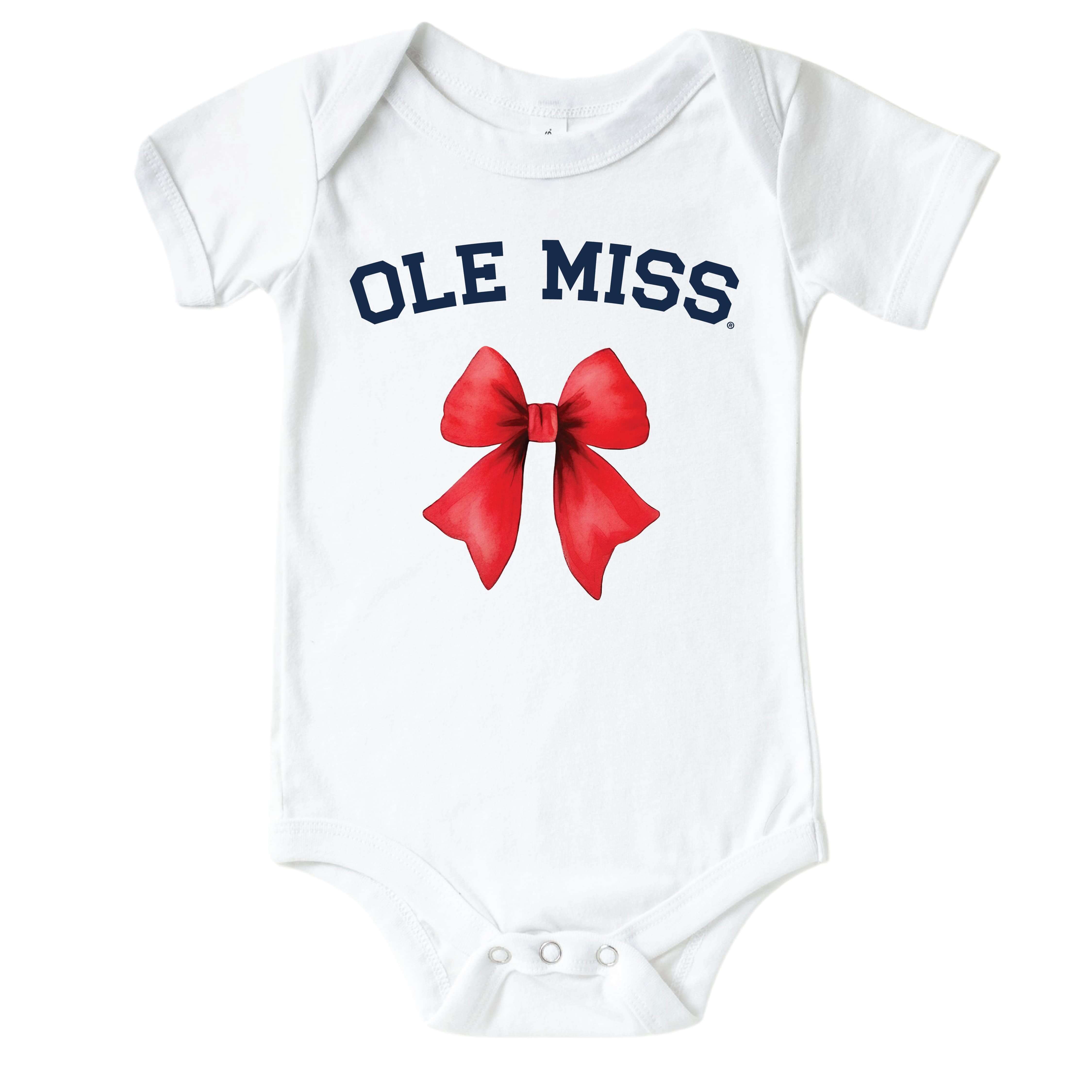  University of Mississippi | Footballs & Bows Graphic Bodysuit、mySite、layawaytickets