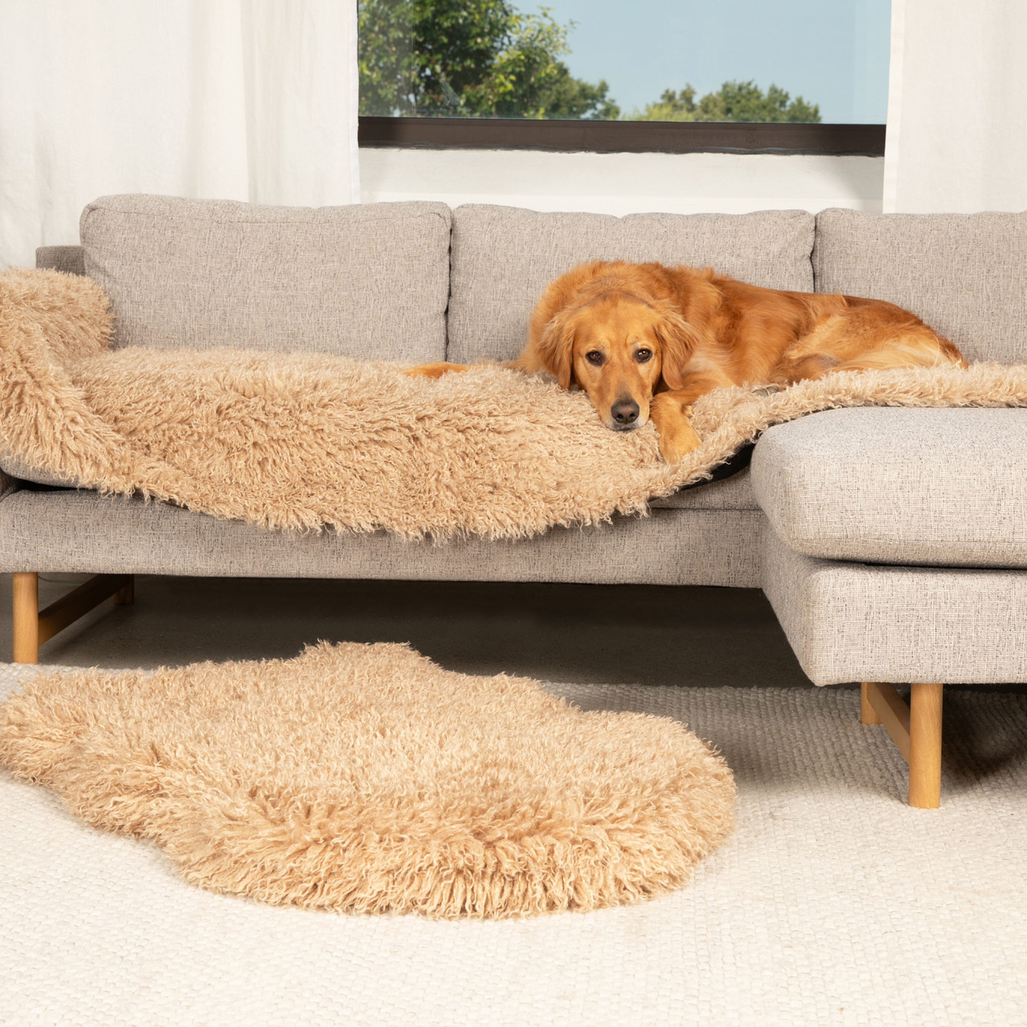 PupProtector™ Luxe Waterproof Bed Runner - Plush Sheep Tan、mySite、solidvoid