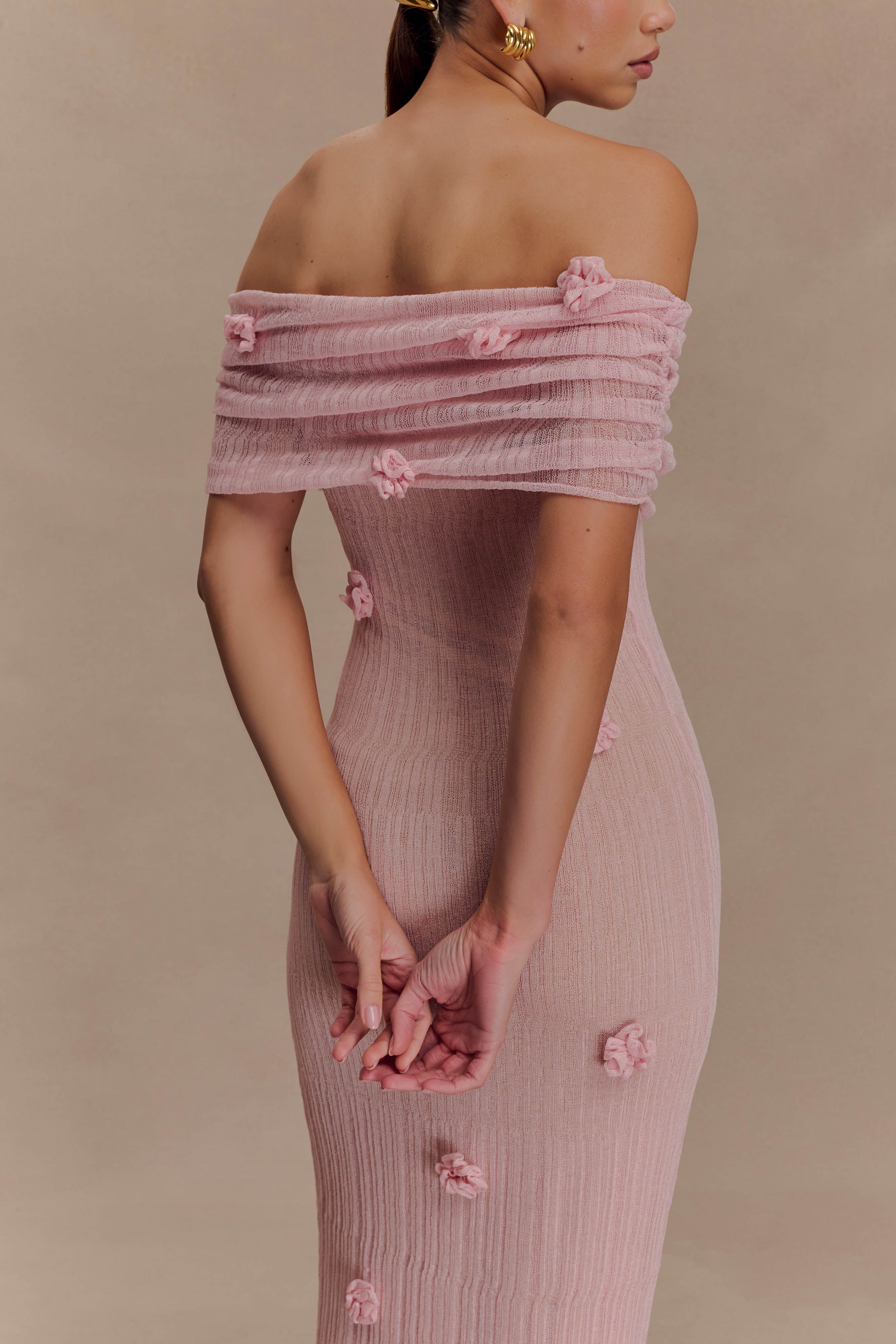 Brynn Orchid Knit Maxi Dress - Pastel Pink、mySite、solidvoid