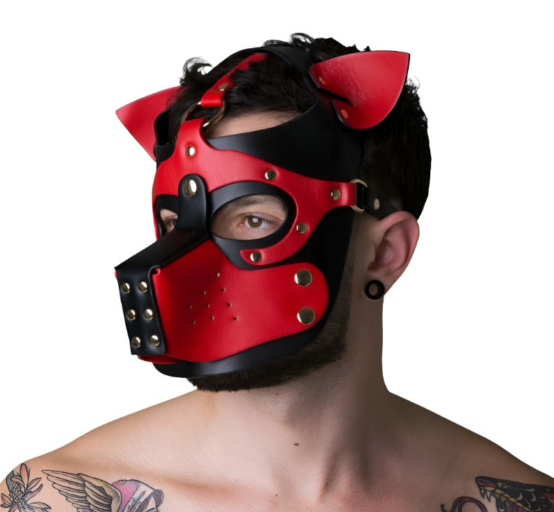 Zado BDSM Red Dog Mask | PU leather | Fetish | Couples、mySite、bottomscart