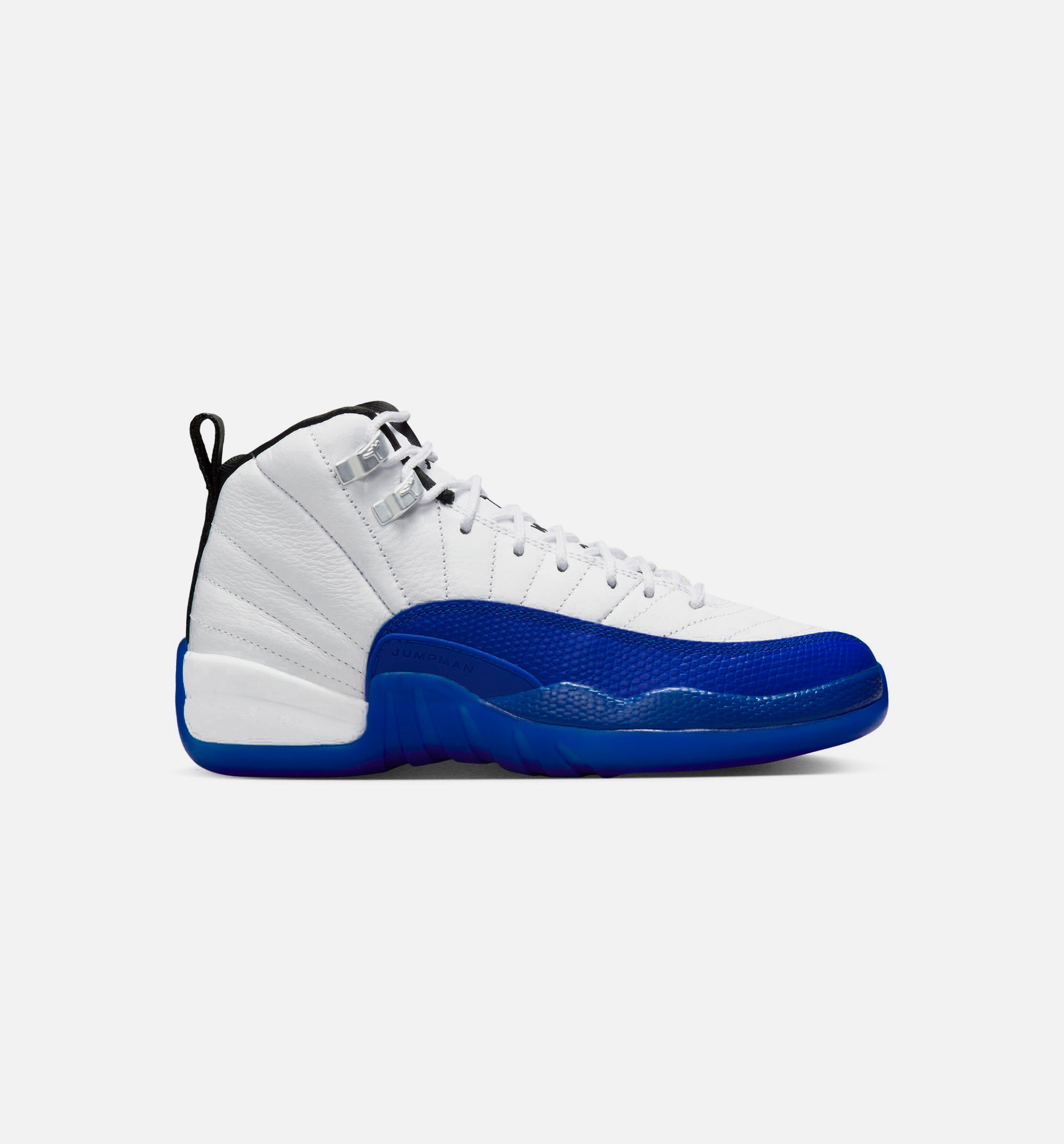 Air Jordan 12 Retro White and Game Royal Grade School Lifestyle Shoe - White/Black/Game Royal、mySite、dreamappss
