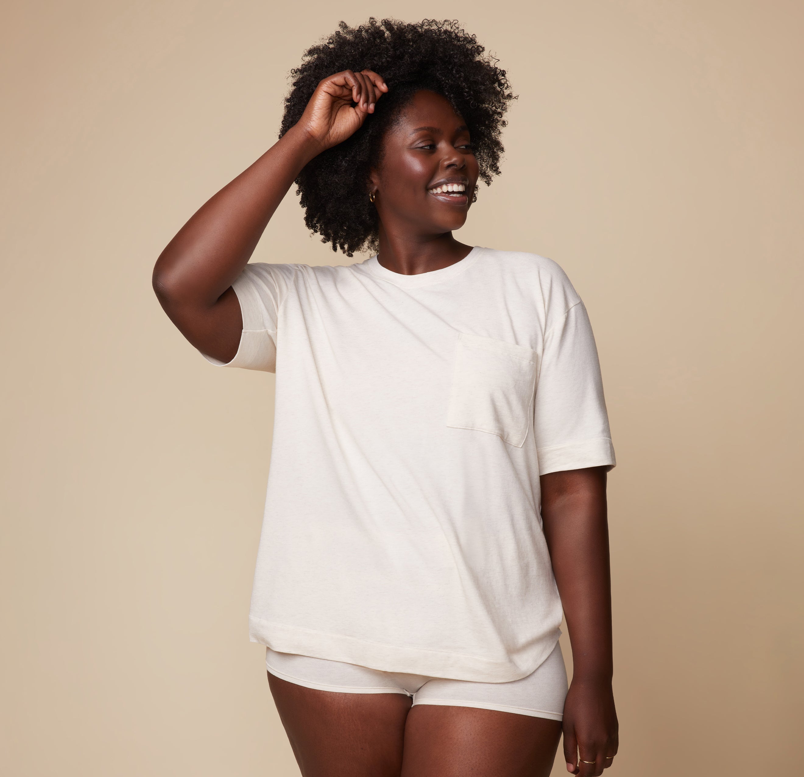 Cloud Cotton T-Shirt - Heather Oatmeal、mySite、bengalsvssteelers