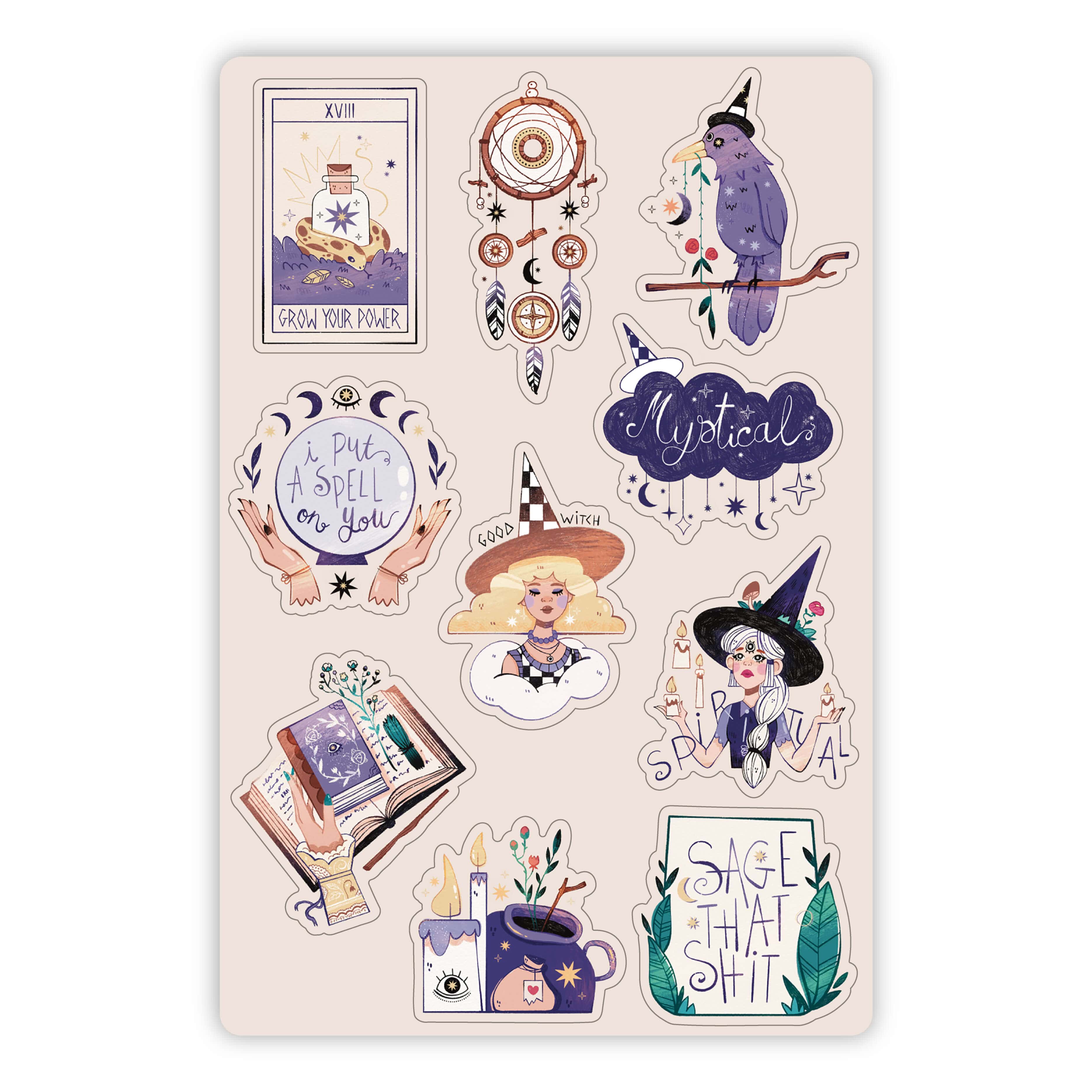  Modern Witch Mini Sticker Sheet、mySite、ghnorth