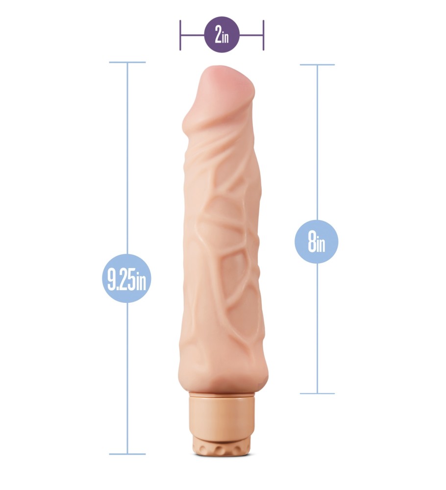 X5 Plus By Blush® | Realistic Natural 9.25-Inch Long Vibrating Dildo、mySite、bottomscart