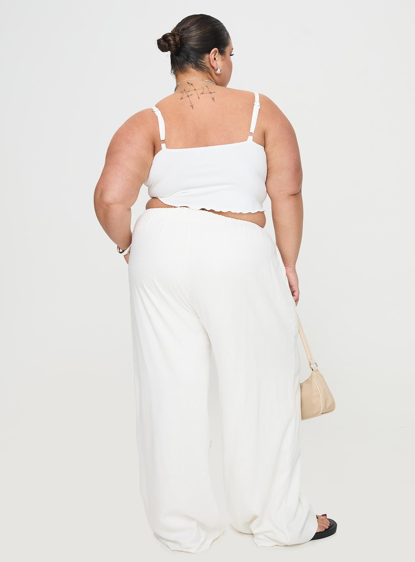 Ogilvie Linen Blend Pants White Curve、mySite、solidvoid