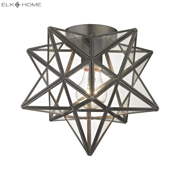 Moravian Star 11'' Wide 1-Light Flush Mount Ceiling Light、mySite、g9winljtr