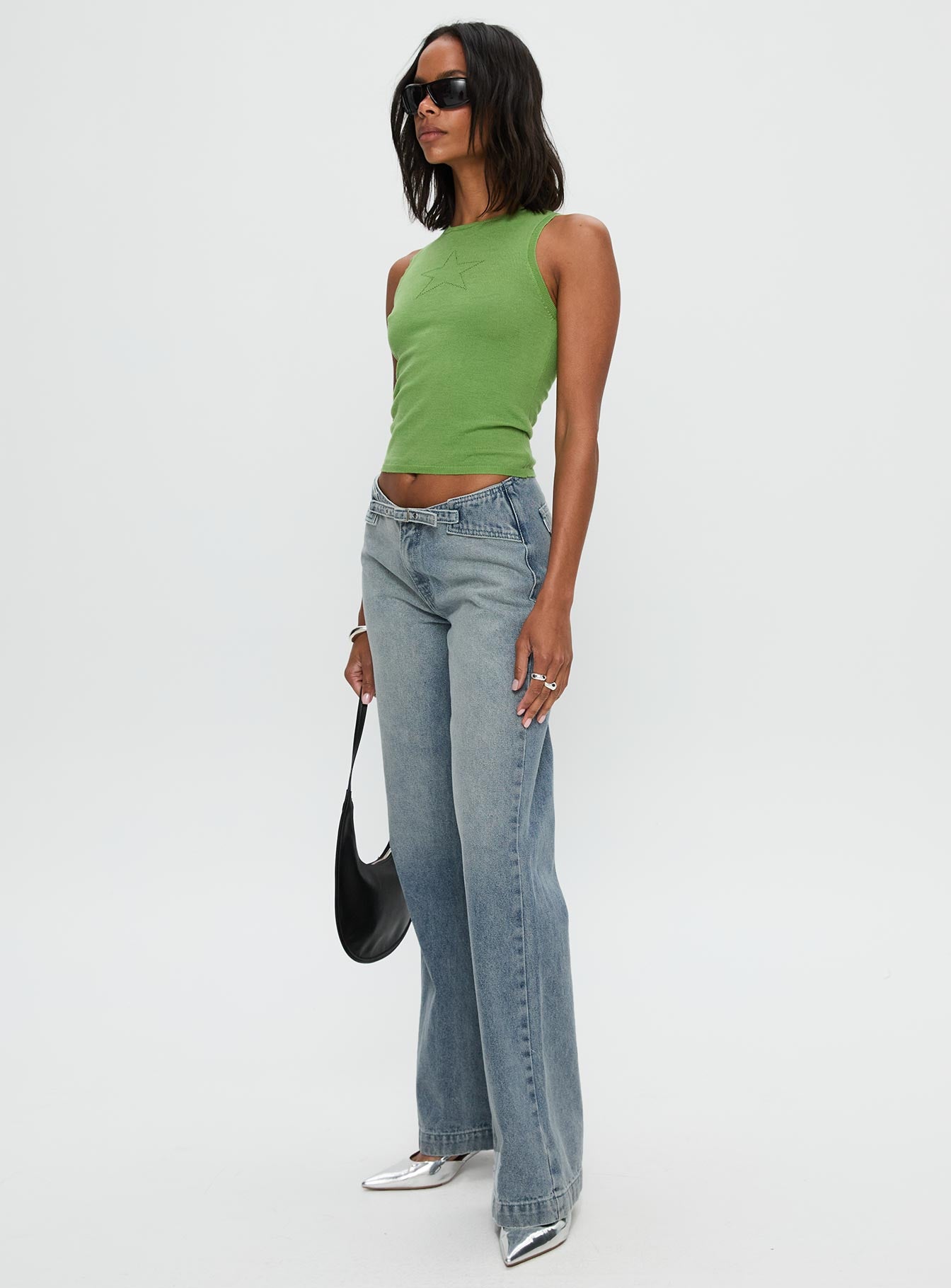 Slow Ride Belted Jeans Light Blue、mySite、solidvoid